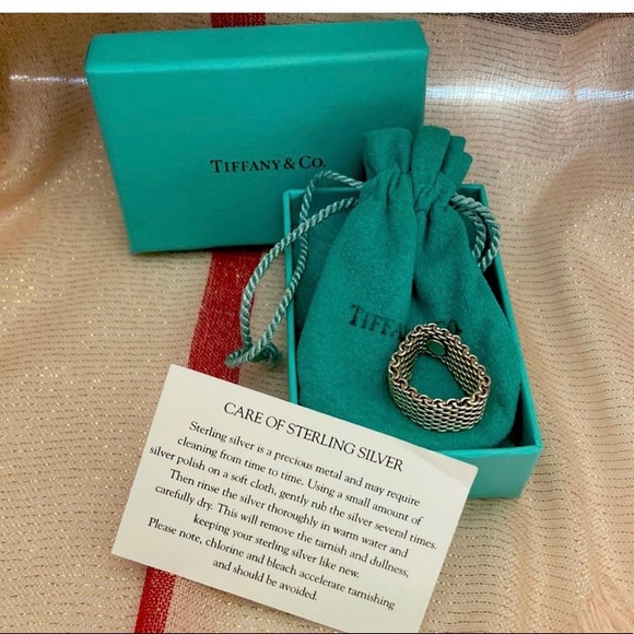 RARE- TIFFANY & COMPANY SOMERSET MESH RING- DISCONTINUED DESIGN - Picture 5 of 5